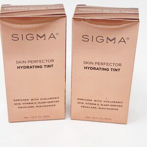 Lot of 2 - Sigma Skin Perfector Hydrating Tint MEDIUM BEIGE  1.12 Oz NEW
